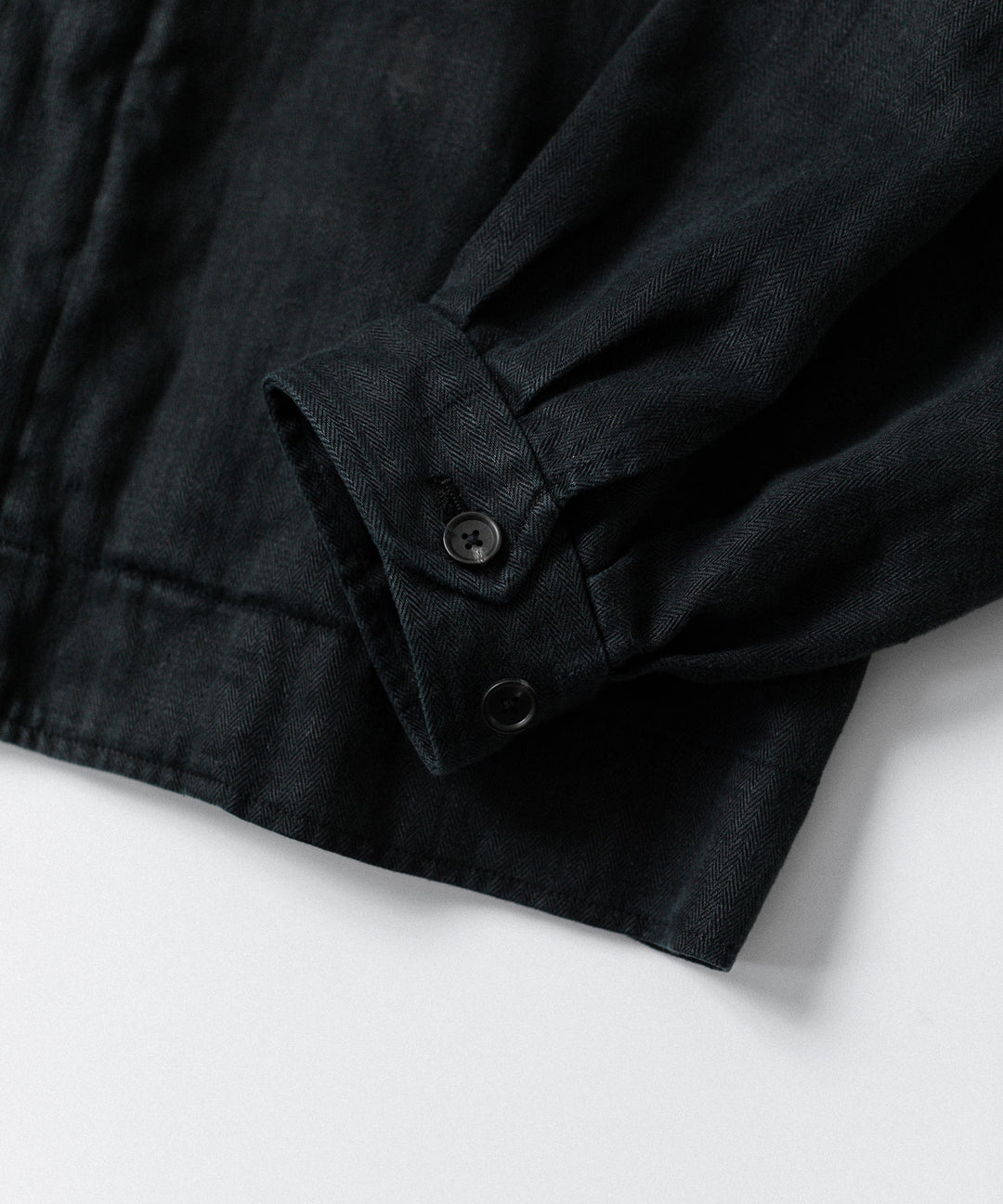 ssstein(シュタイン)のHEAVY LINEN HERRINGBONE ZIP JACKET - BLACKの公式通販サイトsession福岡セレクトショップ