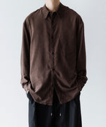 画像をギャラリービューアに読み込む, VEIN ヴェインのSYNTHETIC SUEDE LEATHER L/S SHIRT - BROWNの公式通販サイトsession福岡セレクトショップ
