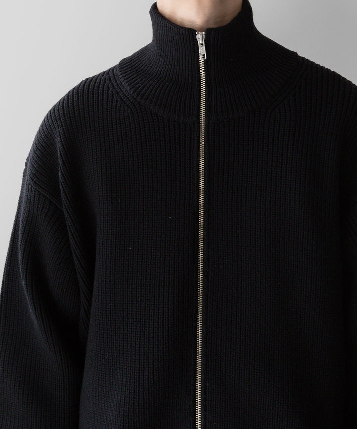 stein(シュタイン)の23AWコレクションOVERSIZED DRIVERS KNIT ZIP JACKETのBLACK