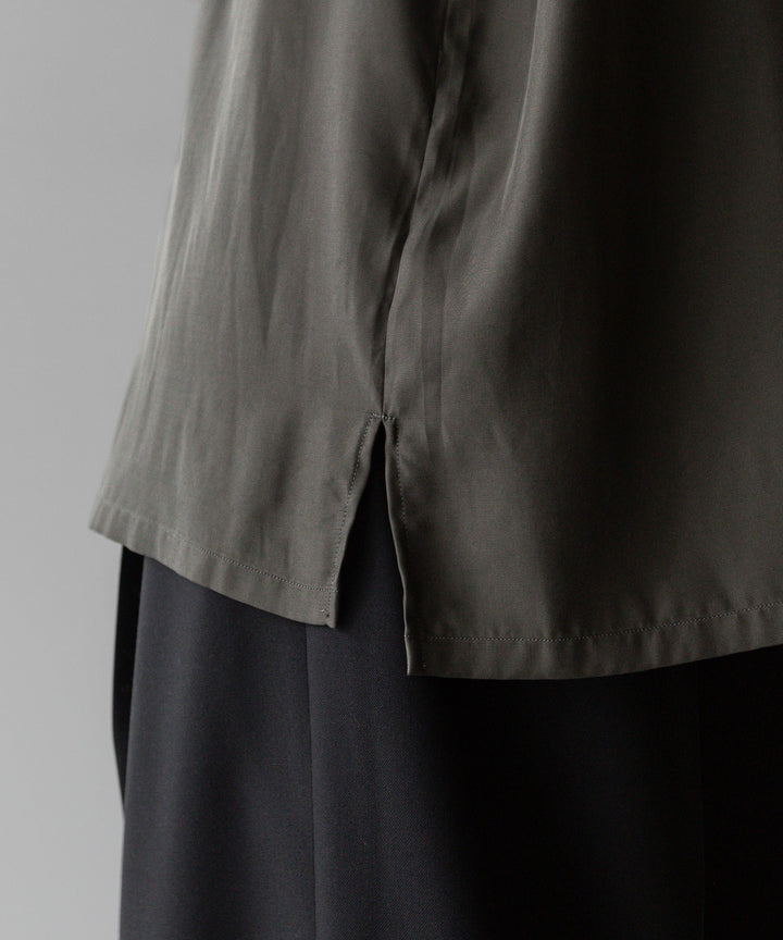 ssstein stein シュタインのOVERSIZED CUPRO OPEN COLLAR SS SHIRT - GREY KHAKI公式通販サイトsession福岡セレクトショップ