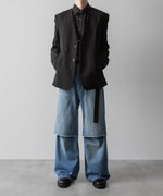 画像をギャラリービューアに読み込む, VEIN ヴェインのWO/VIS GABARDINE COLLARLESS JACKET - BLACKの公式通販サイトsession福岡セレクトショップ
