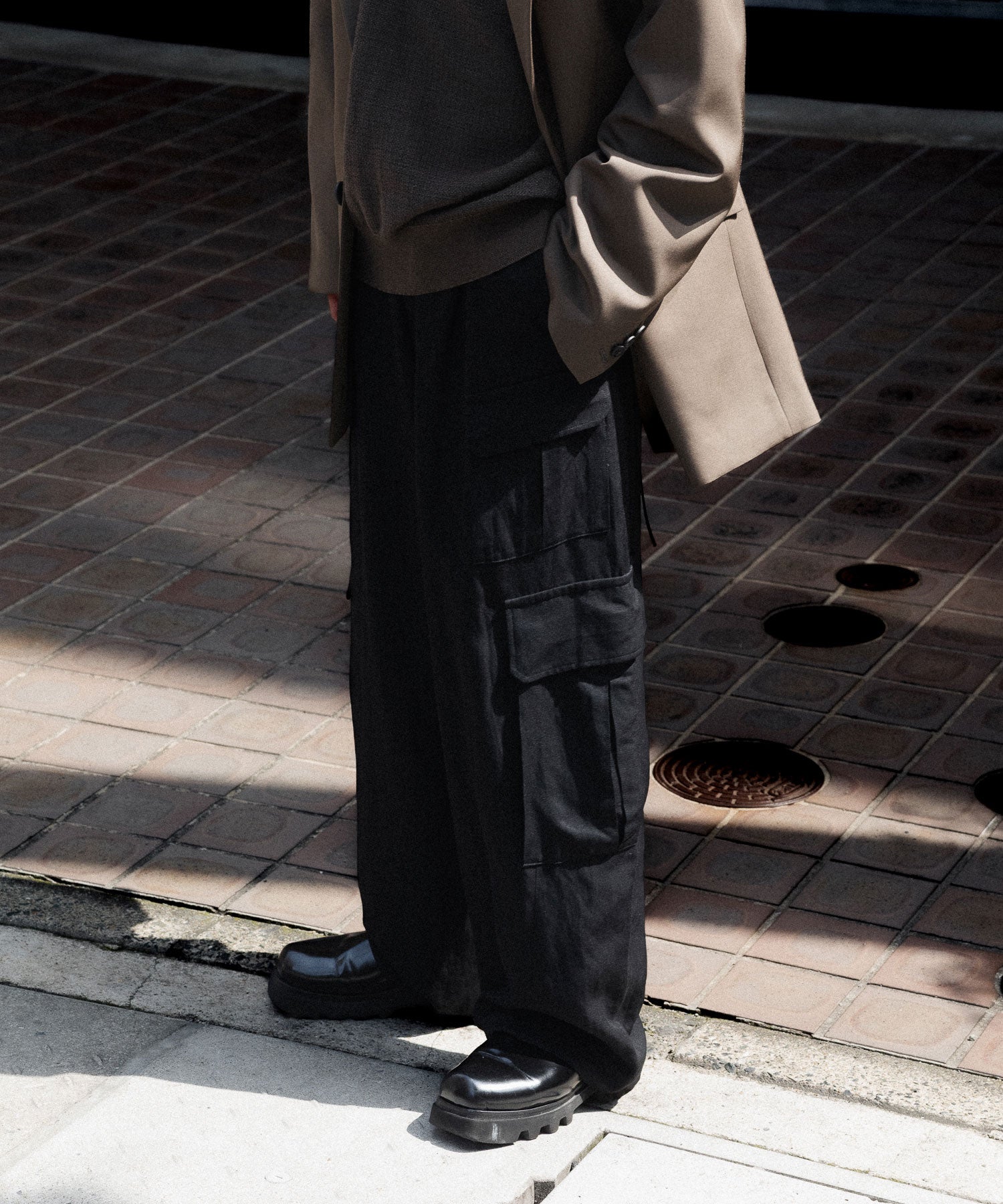 ssstein VIS/LI/RA TWILL カーゴトラウザーズ M ブラック ssstein / シュタイン】VIS/LI/RA TWILL CARGO TROUSERS - BLACK