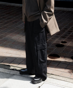 ssstein / シュタイン】VIS/LI/RA TWILL CARGO TROUSERS - BLACK