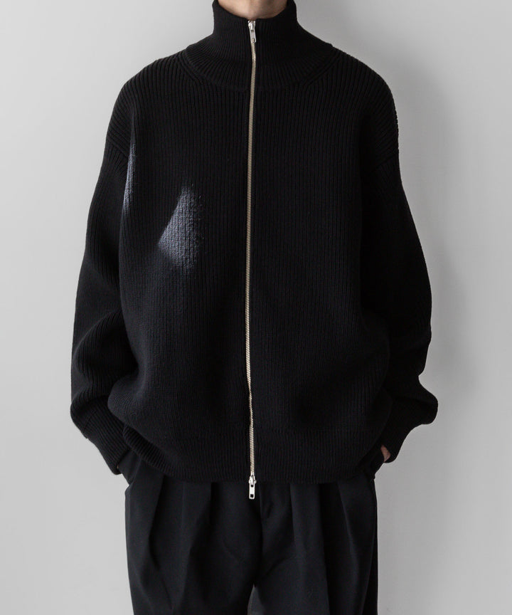 stein(シュタイン)の23AWコレクションOVERSIZED DRIVERS KNIT ZIP JACKETのBLACK