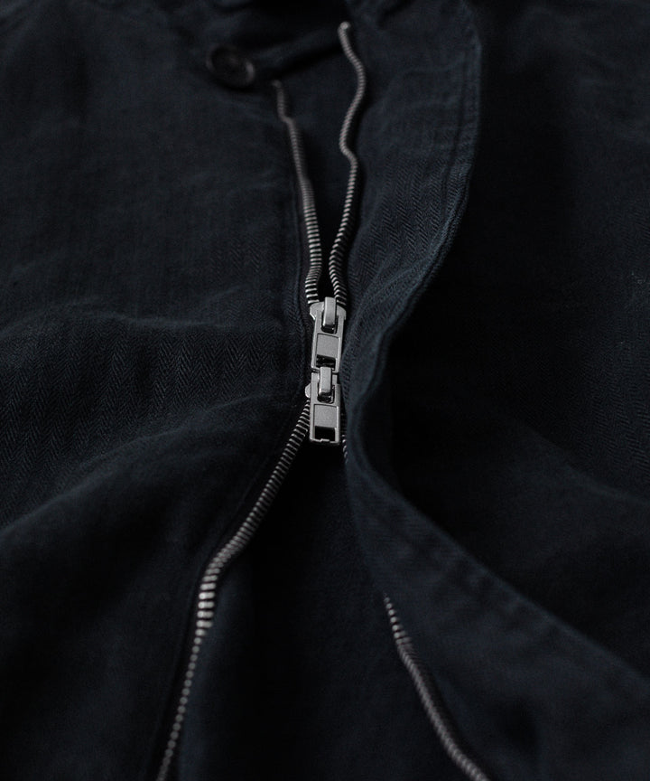 ssstein(シュタイン)のHEAVY LINEN HERRINGBONE ZIP JACKET - BLACKの公式通販サイトsession福岡セレクトショップ