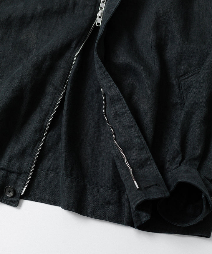 ssstein(シュタイン)のHEAVY LINEN HERRINGBONE ZIP JACKET - BLACKの公式通販サイトsession福岡セレクトショップ