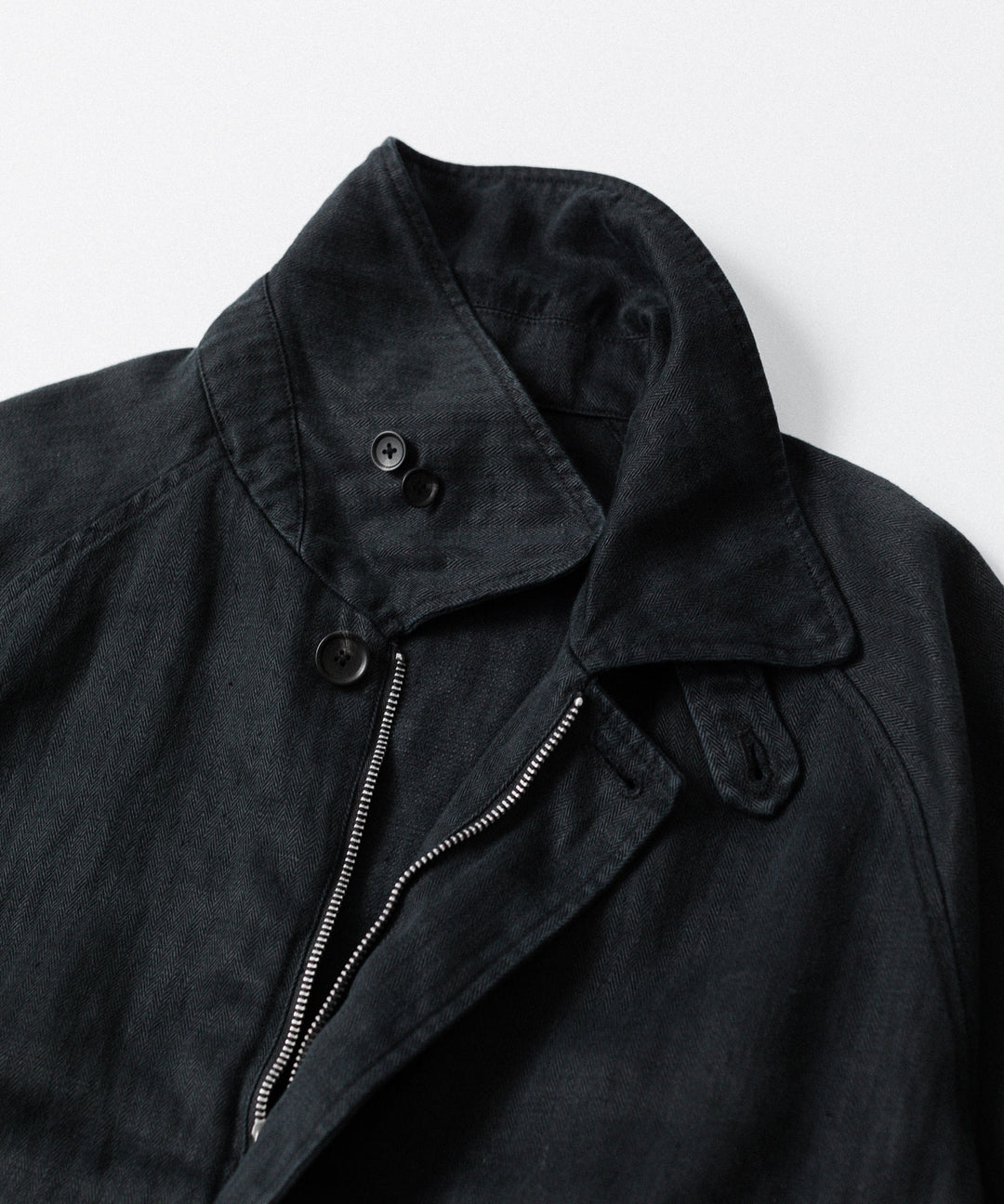ssstein(シュタイン)のHEAVY LINEN HERRINGBONE ZIP JACKET - BLACKの公式通販サイトsession福岡セレクトショップ