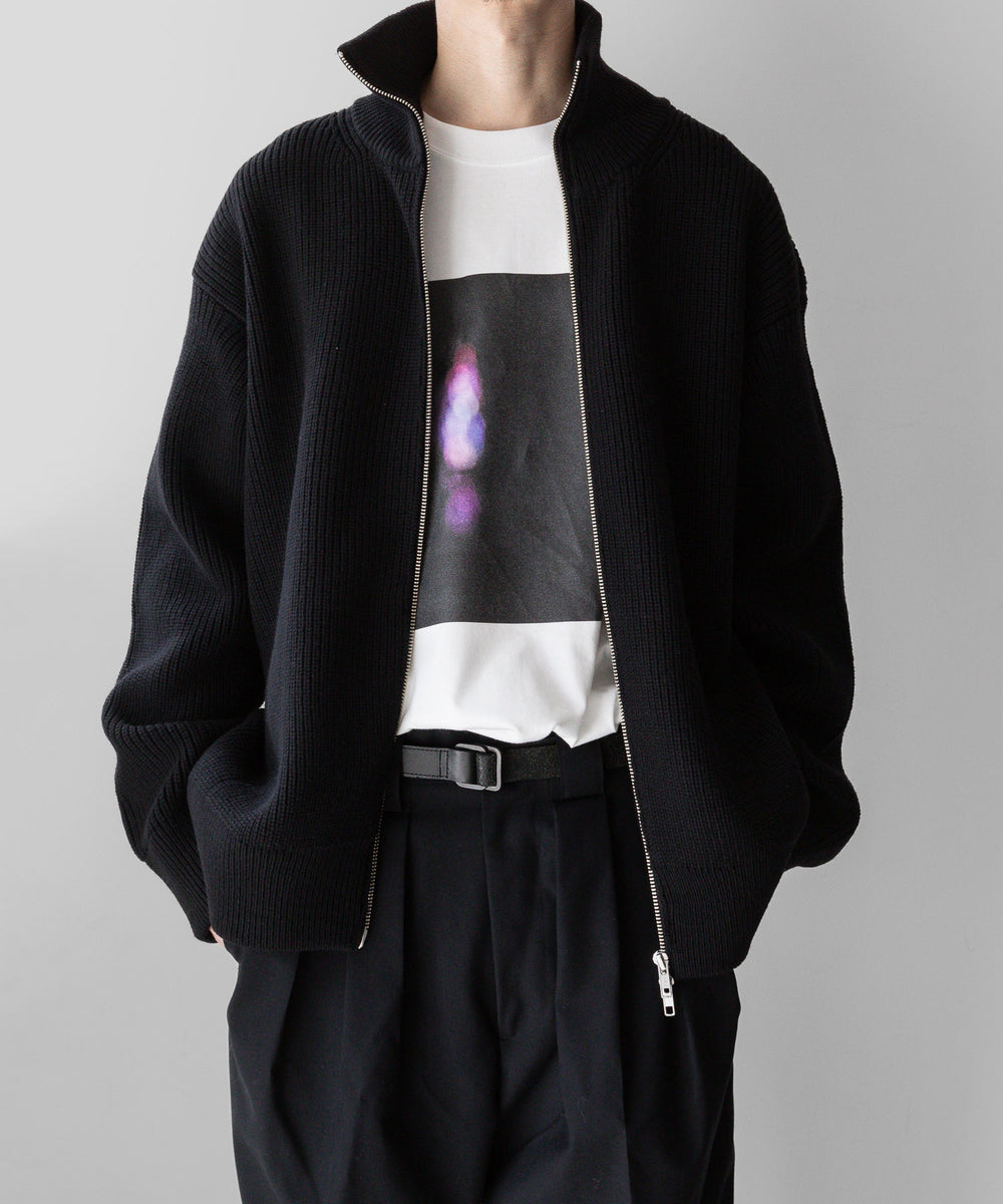 stein(シュタイン)の23AWコレクションOVERSIZED DRIVERS KNIT ZIP JACKETのBLACK