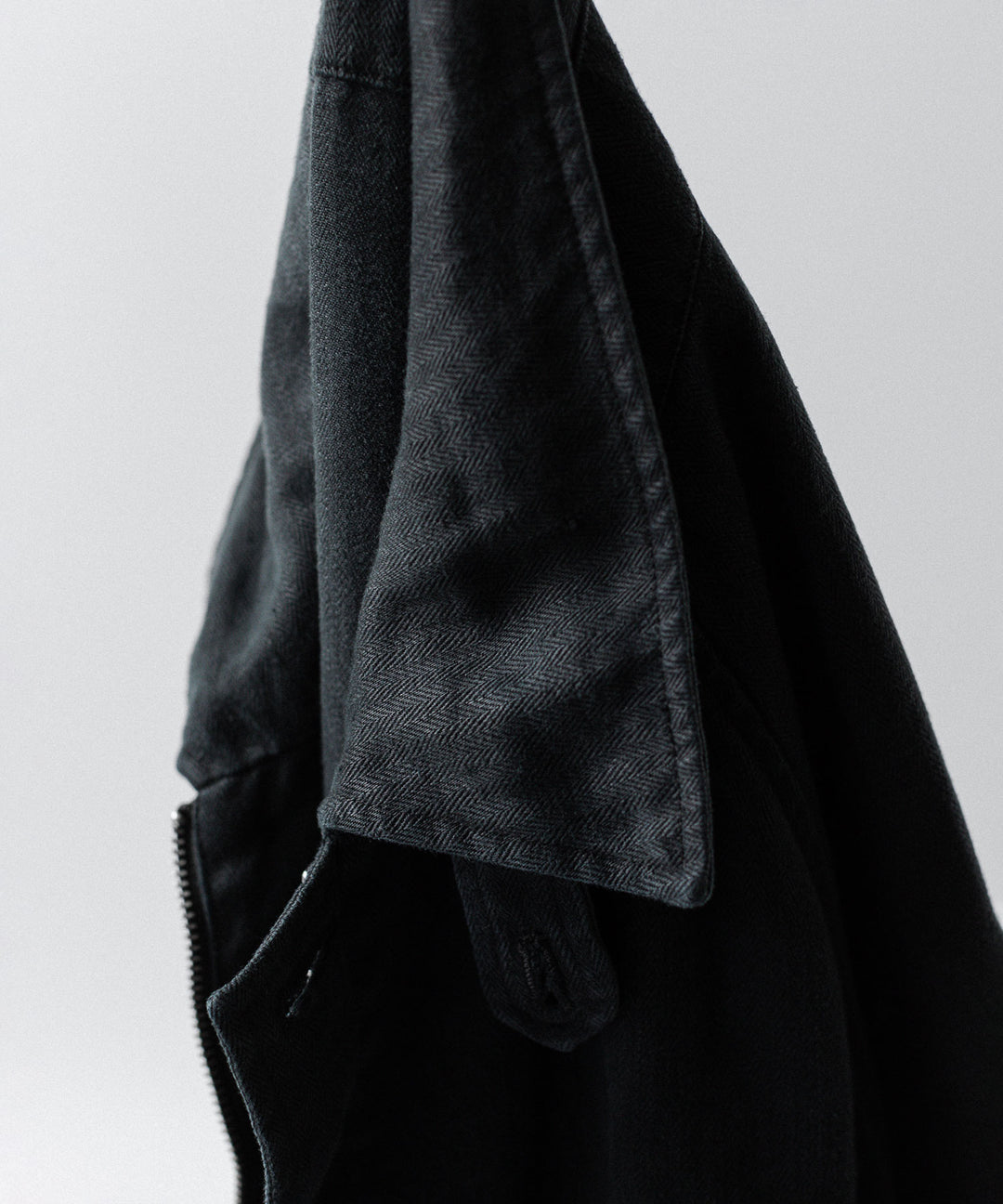 ssstein(シュタイン)のHEAVY LINEN HERRINGBONE ZIP JACKET - BLACKの公式通販サイトsession福岡セレクトショップ