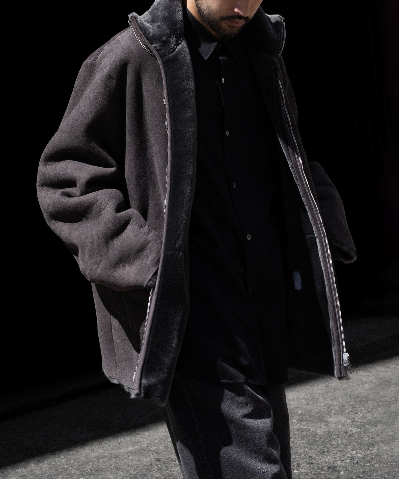 ssstein(シュタイン)のCUT-OFF MOUTON JACKET - GREY KHAKIの公式通販サイトsession福岡セレクトショップ