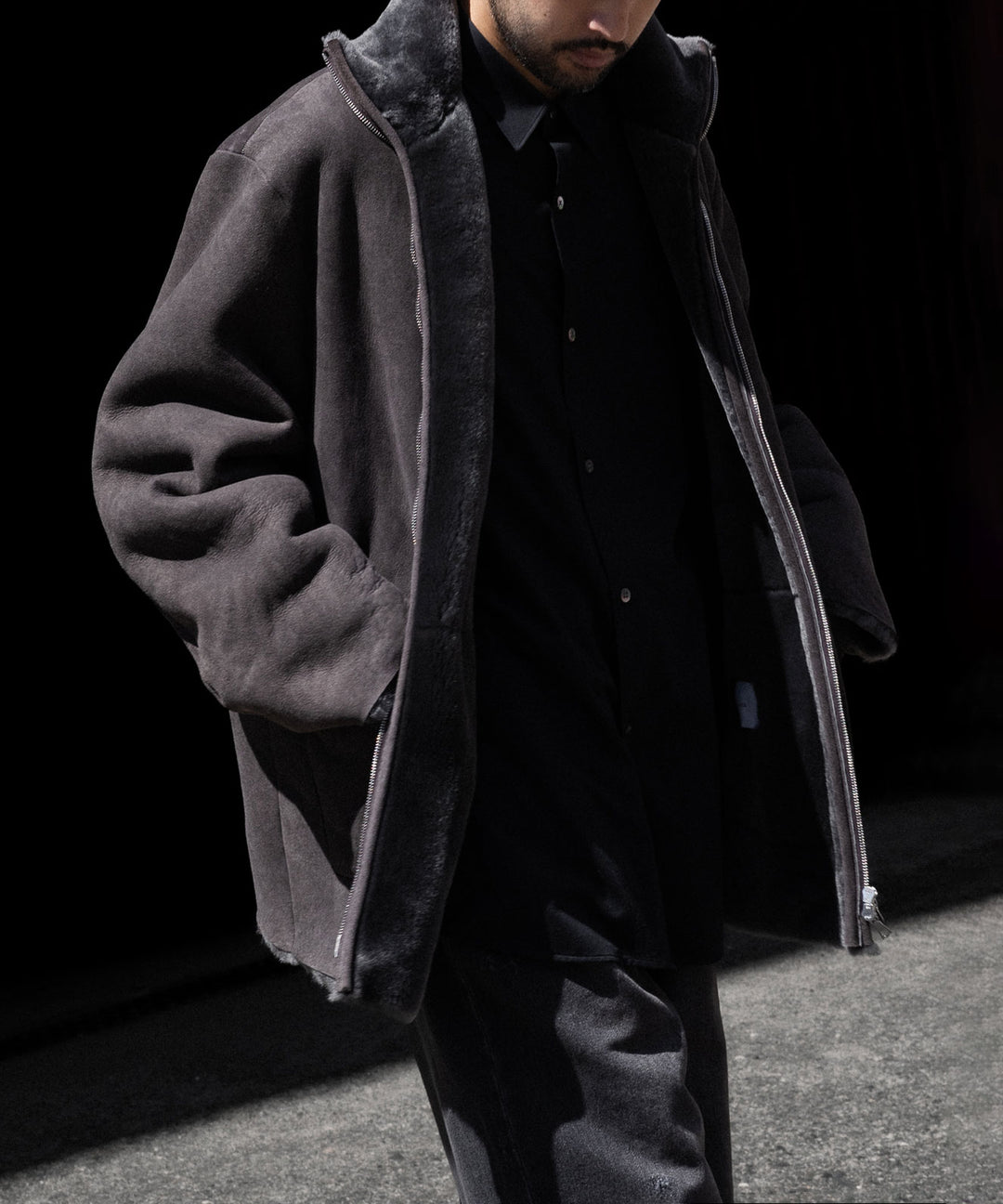 ssstein(シュタイン)のCUT-OFF MOUTON JACKET - GREY KHAKIの公式通販サイトsession福岡セレクトショップ