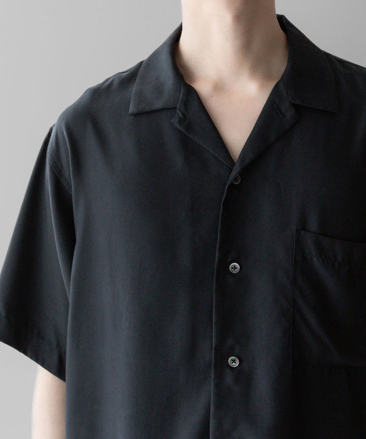 ssstein stein(シュタイン)の24SSコレクション 公式通販サイトsession福岡セレクトショップOVERSIZED CUPRO OPEN COLLAR SS SHIRTのBLACK
