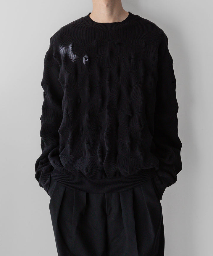 stein(シュタイン)の23AWコレクションBUMPY PATTERNED KNIT LSのBLACK