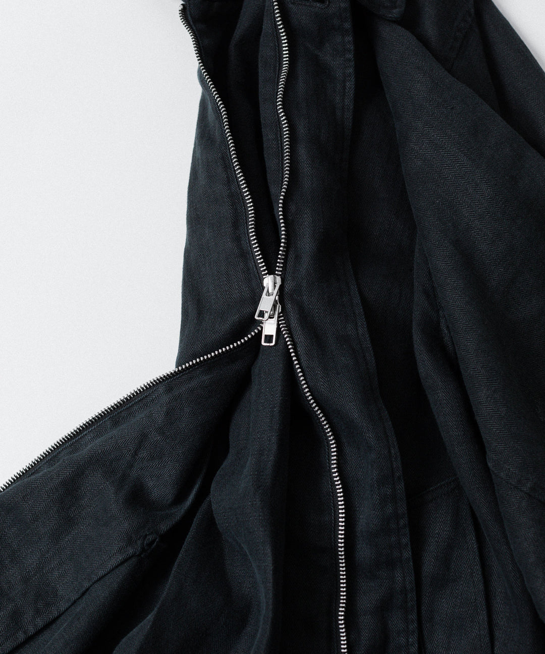ssstein(シュタイン)のHEAVY LINEN HERRINGBONE ZIP JACKET - BLACKの公式通販サイトsession福岡セレクトショップ