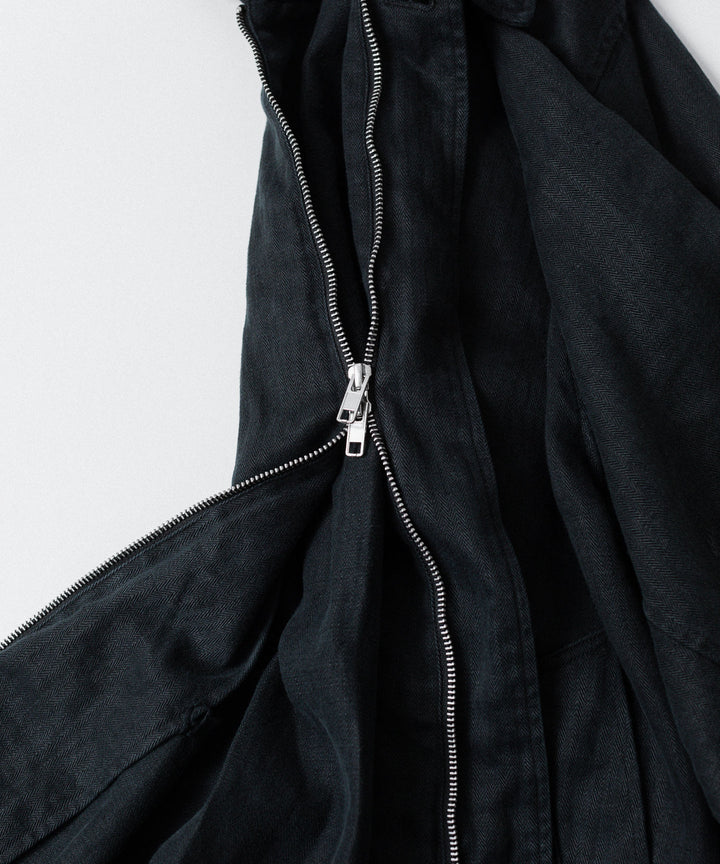ssstein(シュタイン)のHEAVY LINEN HERRINGBONE ZIP JACKET - BLACKの公式通販サイトsession福岡セレクトショップ