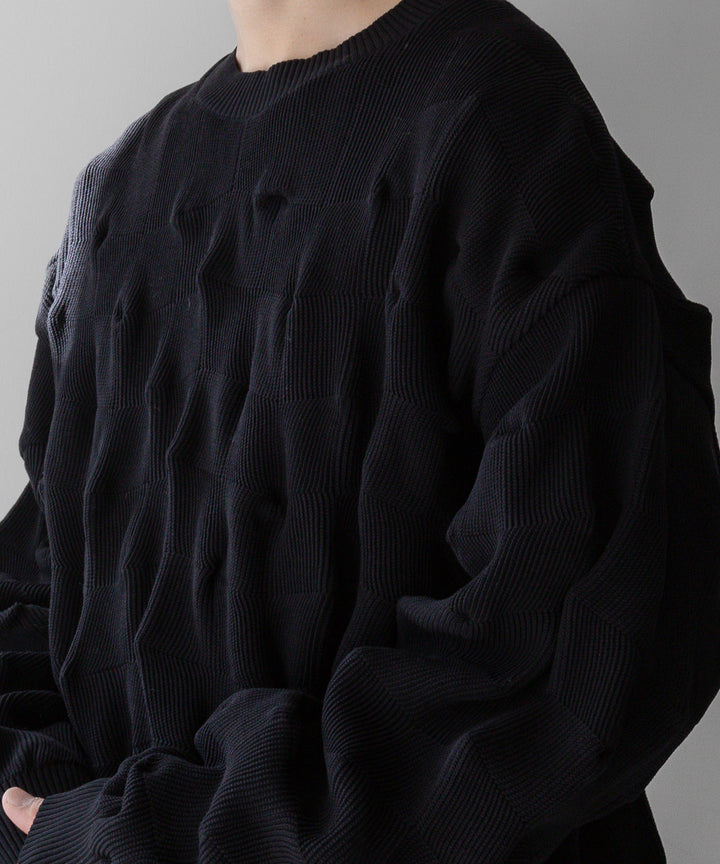 stein(シュタイン)の23AWコレクションBUMPY PATTERNED KNIT LSのBLACK