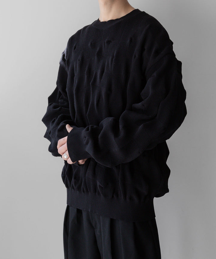 stein(シュタイン)の23AWコレクションBUMPY PATTERNED KNIT LSのBLACK