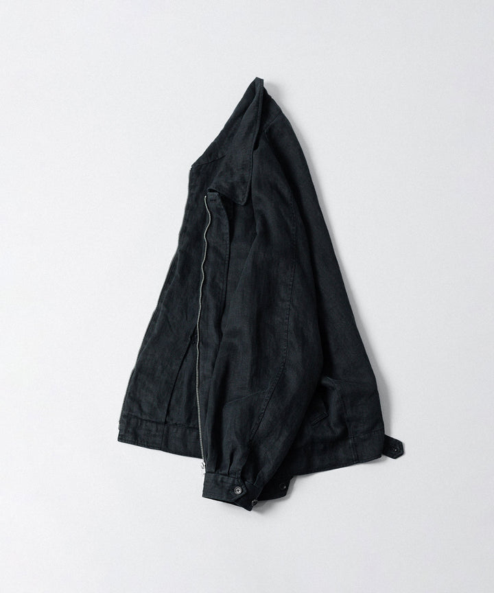 ssstein(シュタイン)のHEAVY LINEN HERRINGBONE ZIP JACKET - BLACKの公式通販サイトsession福岡セレクトショップ