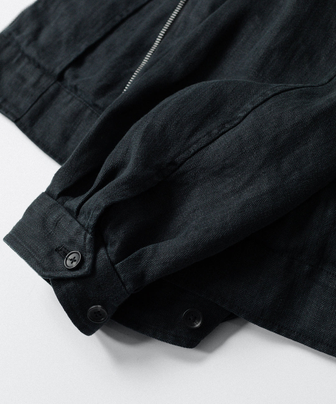 ssstein(シュタイン)のHEAVY LINEN HERRINGBONE ZIP JACKET - BLACKの公式通販サイトsession福岡セレクトショップ