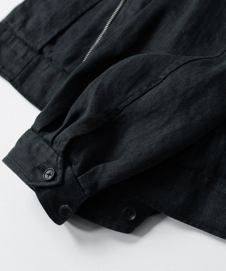 ssstein(シュタイン)のHEAVY LINEN HERRINGBONE ZIP JACKET - BLACKの公式通販サイトsession福岡セレクトショップ