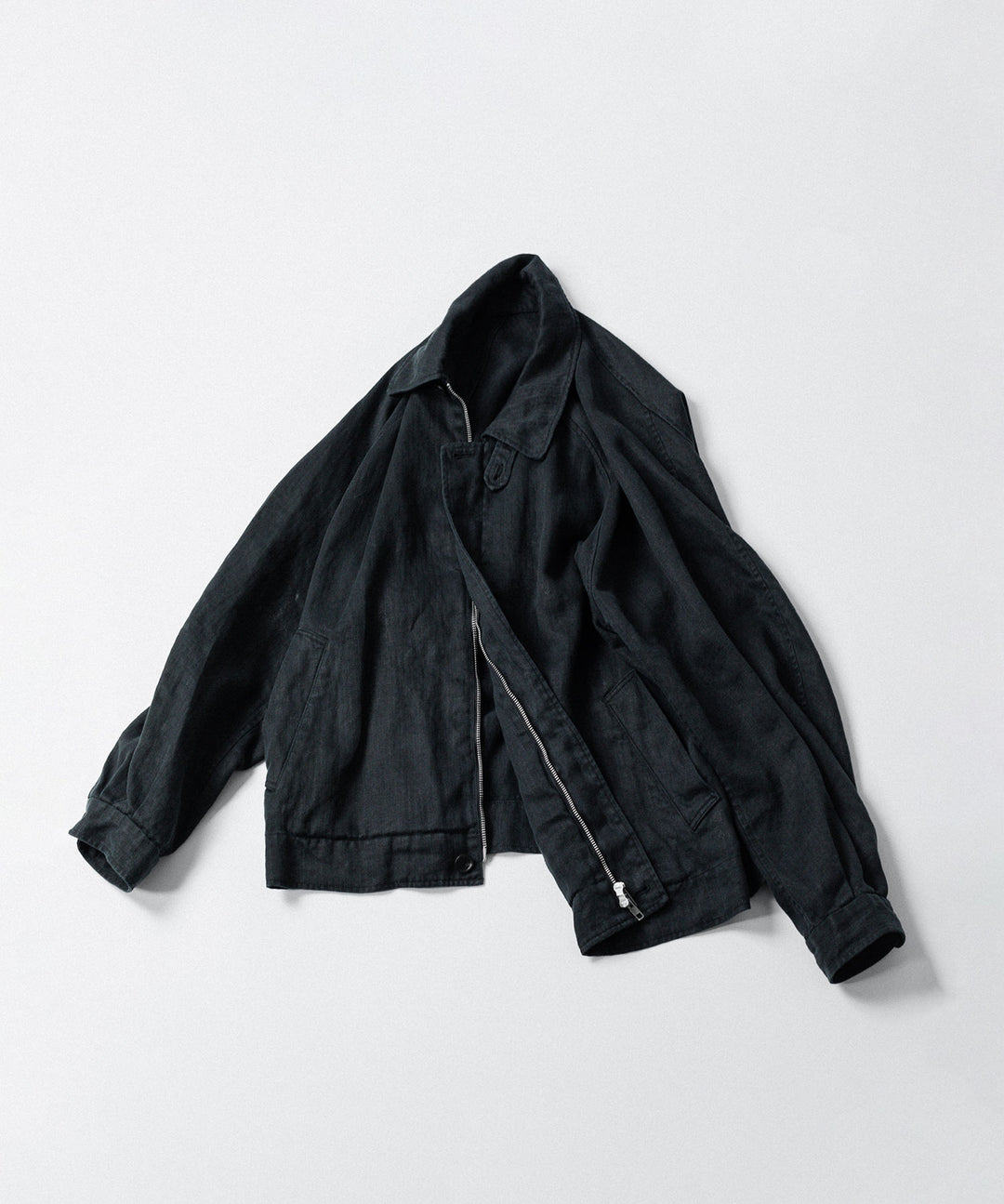 ssstein(シュタイン)のHEAVY LINEN HERRINGBONE ZIP JACKET - BLACKの公式通販サイトsession福岡セレクトショップ