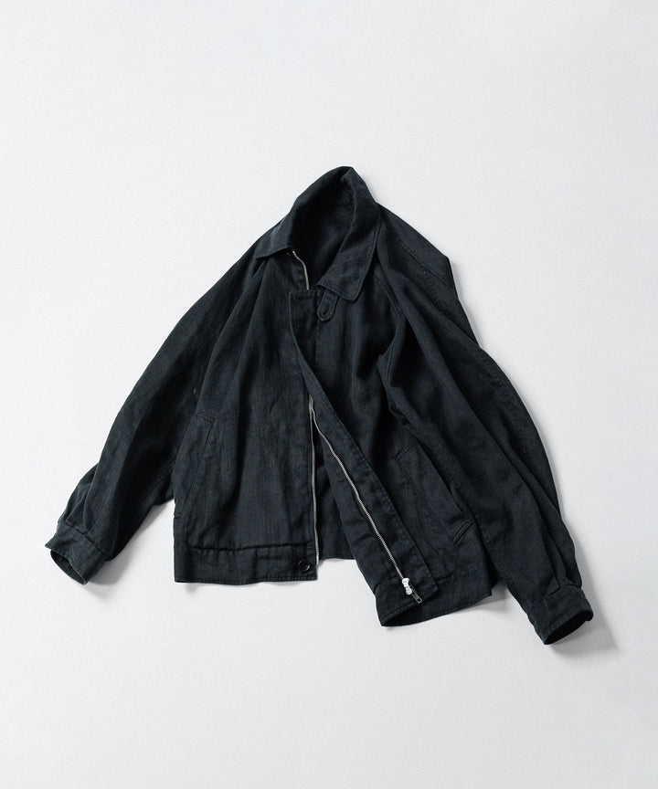 ssstein(シュタイン)のHEAVY LINEN HERRINGBONE ZIP JACKET - BLACKの公式通販サイトsession福岡セレクトショップ