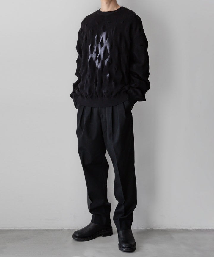 stein(シュタイン)の23AWコレクションBUMPY PATTERNED KNIT LSのBLACK