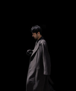 ssstein / シュタイン】OVERSIZED MAXI-LENGTH PEAK LAPEL COAT - GREY