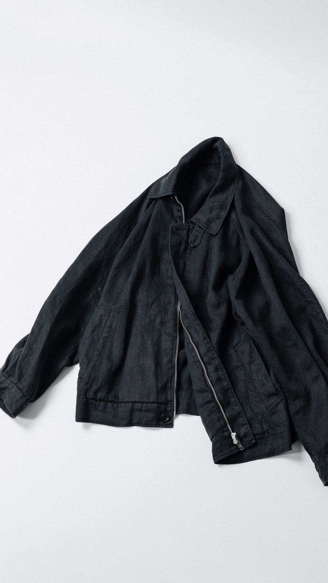 ssstein(シュタイン)のHEAVY LINEN HERRINGBONE ZIP JACKET - BLACKの公式通販サイトsession福岡セレクトショップ