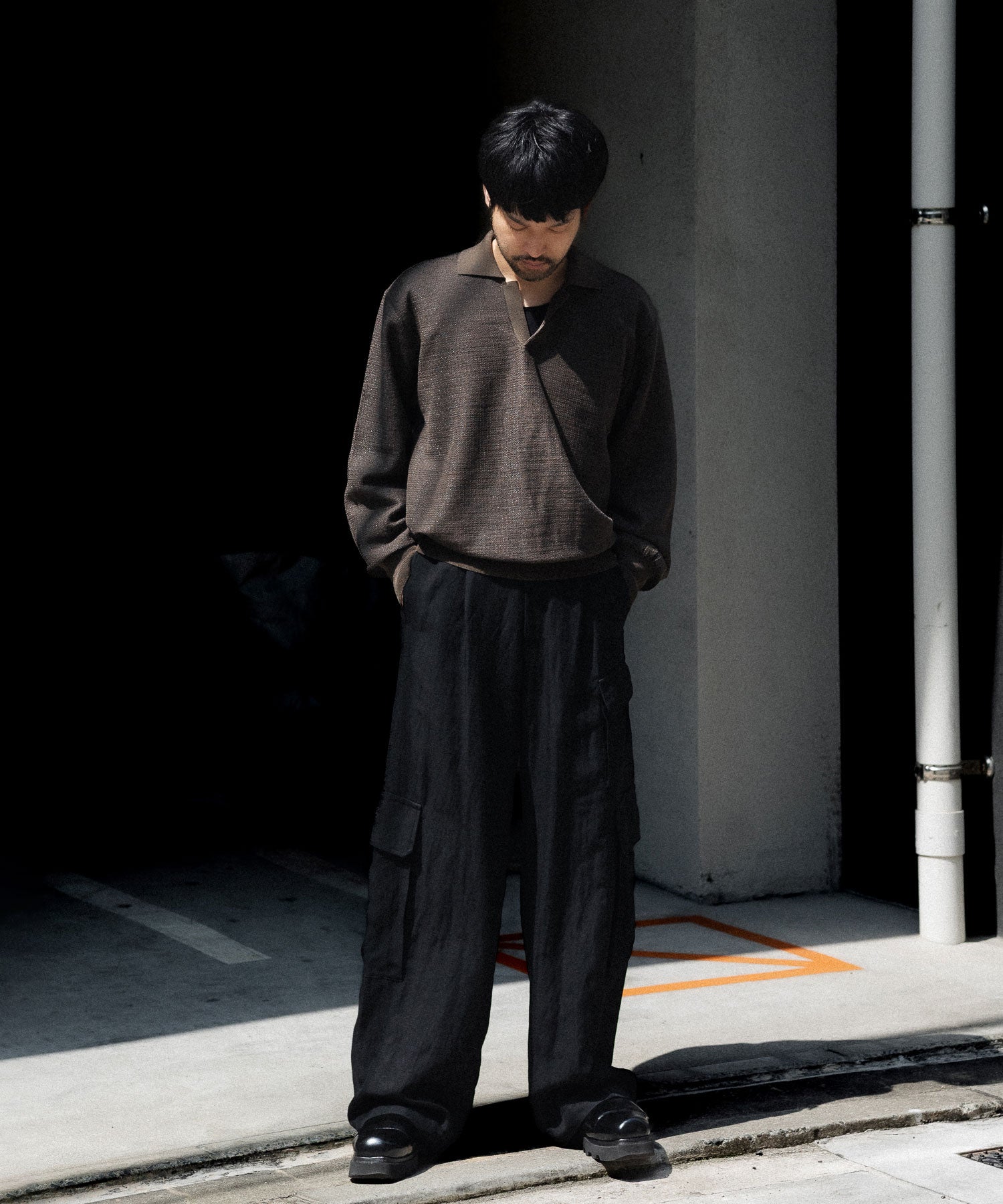 ssstein / シュタイン】VIS/LI/RA TWILL CARGO TROUSERS - BLACK
