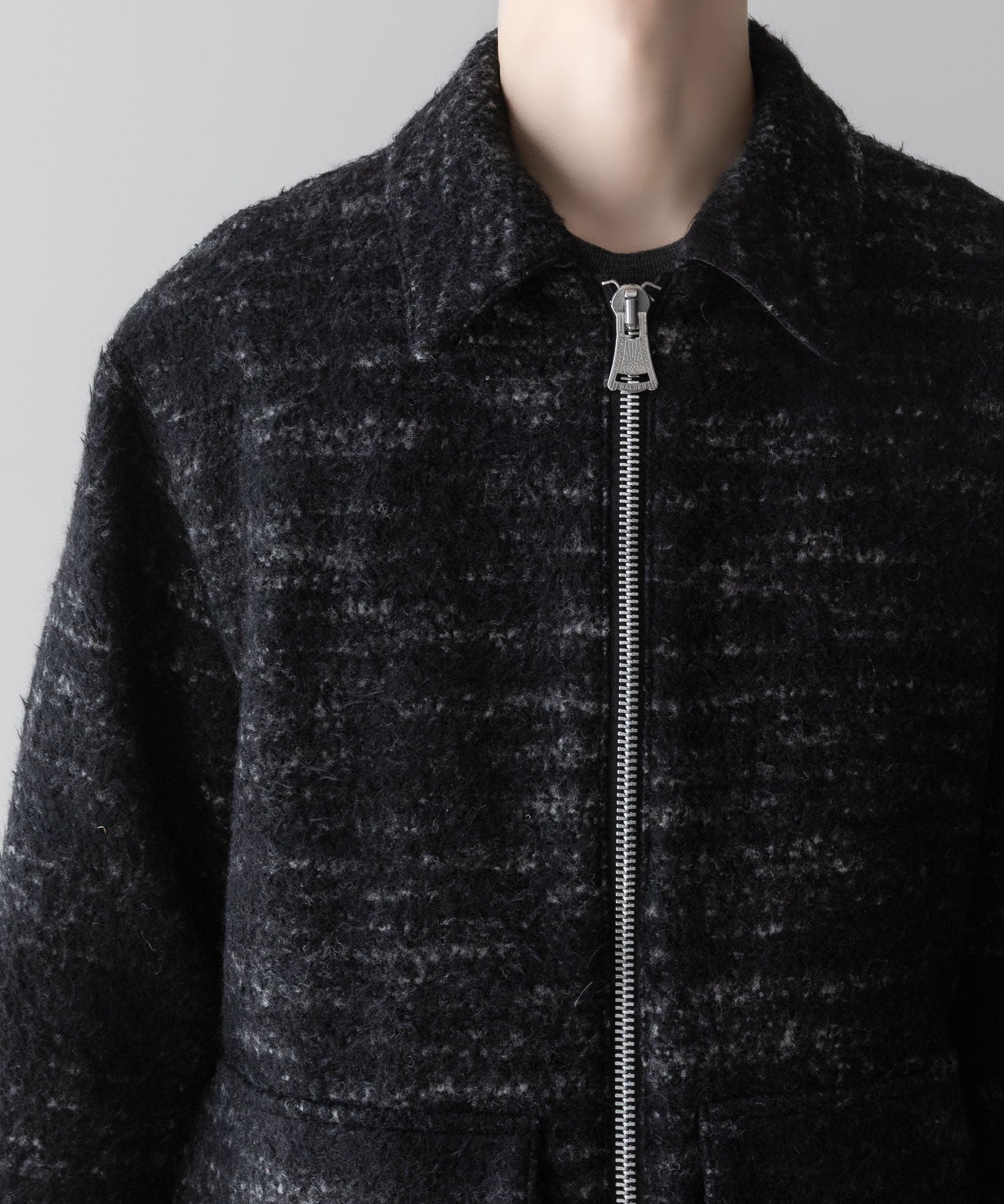 INTÉRIM(インテリム)のDOUBLE FACE HAIRY BABY LAMA WOOL SPORTS JACKET - RAW BLACKの公式通販サイトsession福岡セレクトショップ