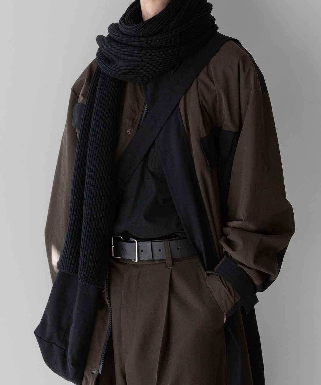 【stein】MAXI-LENGTH STAND COLLAR COAT - MILITARY KHAKI