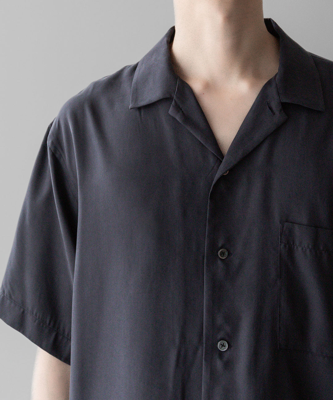 ssstein stein(シュタイン)の24SSコレクション 公式通販サイトsession福岡セレクトショップOVERSIZED CUPRO OPEN COLLAR SS SHIRTのCHARCOAL