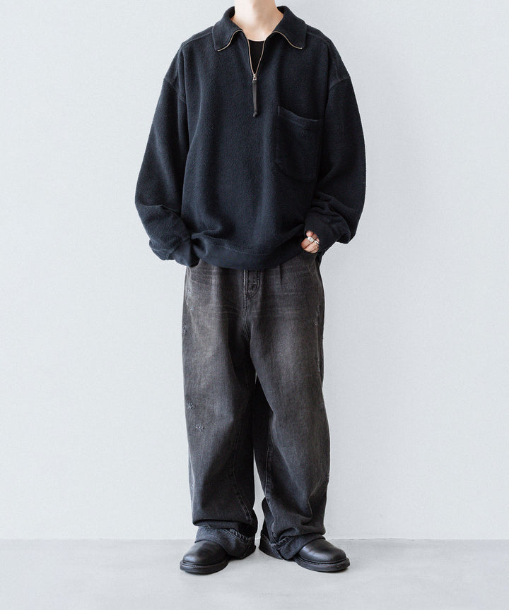 【phebus】SULFUR DYE FLEECE P/O - CAHRCOAL
