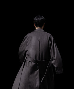 ssstein / シュタイン】OVERSIZED MAXI-LENGTH PEAK LAPEL COAT - GREY