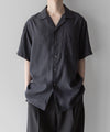 【stein】OVERSIZED CUPRO OPEN COLLAR SS SHIRT - CHARCOAL