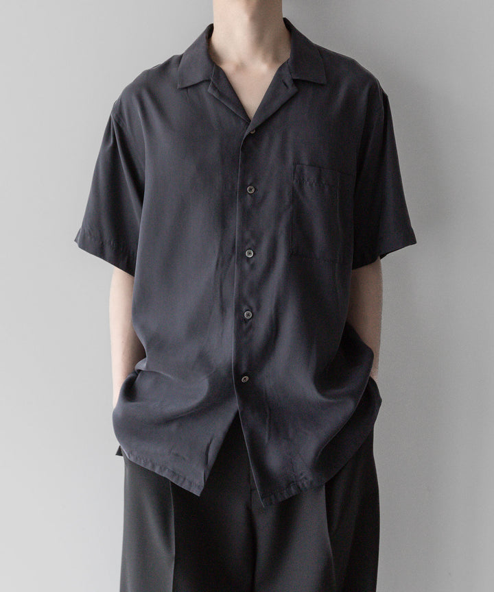 ssstein stein(シュタイン)の24SSコレクション 公式通販サイトsession福岡セレクトショップOVERSIZED CUPRO OPEN COLLAR SS SHIRTのCHARCOAL