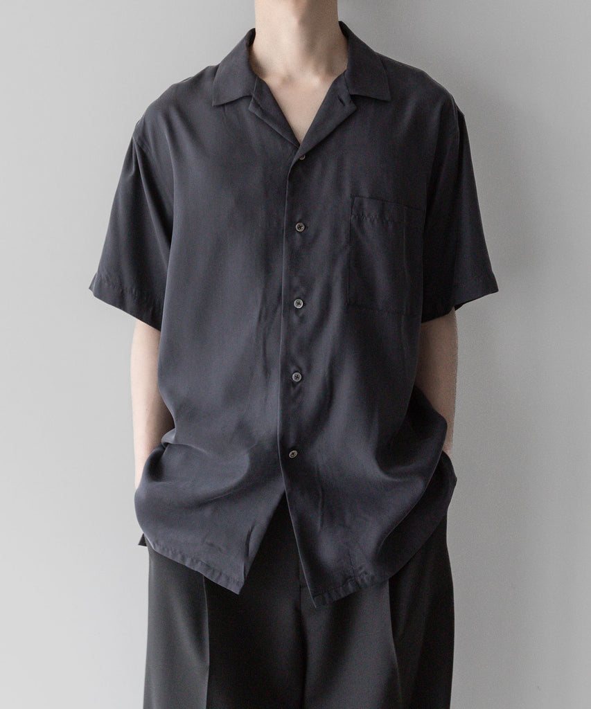 シャツ stein cupro open collar ss shirt 21ss stein / シュタイン】OVERSIZED CUPRO OPEN COLLAR SS SHIRT