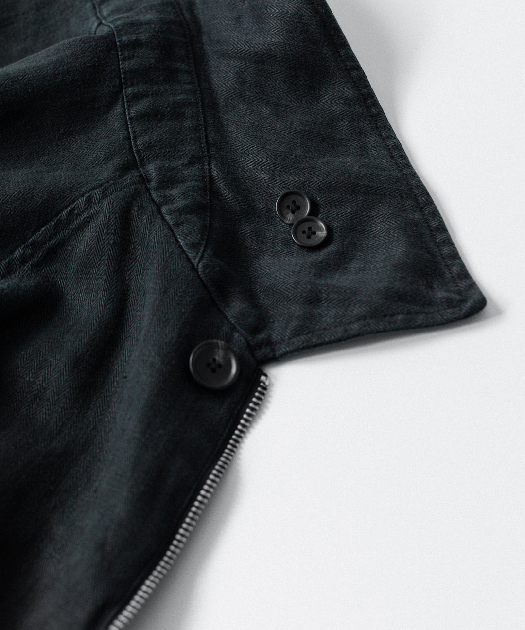ssstein(シュタイン)のHEAVY LINEN HERRINGBONE ZIP JACKET - BLACKの公式通販サイトsession福岡セレクトショップ