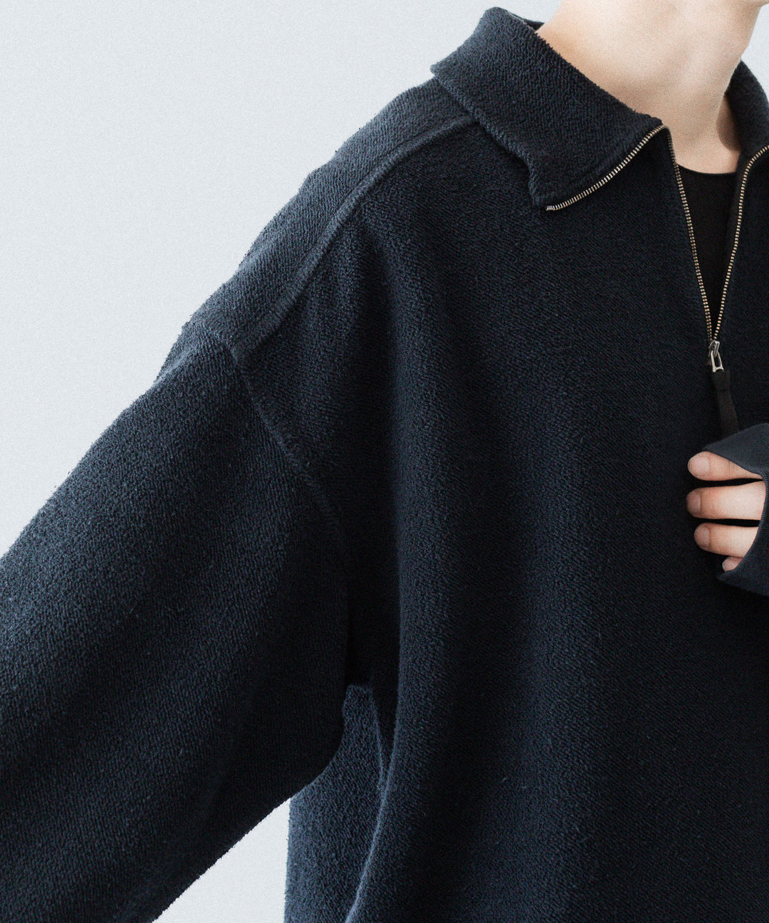 【phebus】SULFUR DYE FLEECE P/O - CAHRCOAL