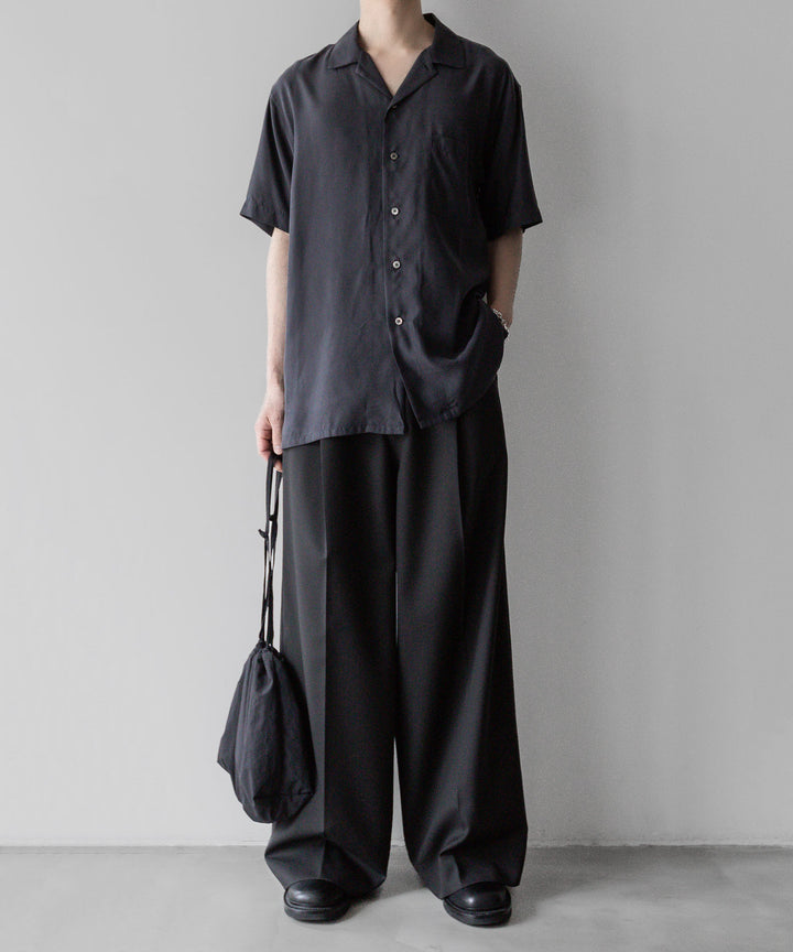 ssstein stein(シュタイン)の24SSコレクション 公式通販サイトsession福岡セレクトショップOVERSIZED CUPRO OPEN COLLAR SS SHIRTのCHARCOAL