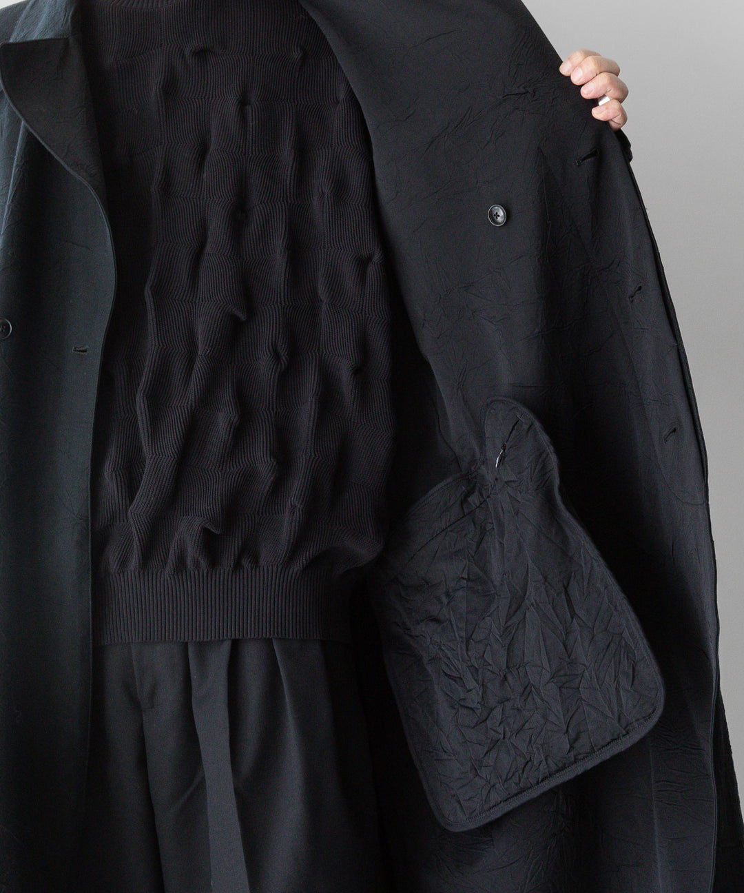【KANEMASA PHIL.】CATCH WASHER TWILL STENCIL DOUBLE COAT - BLACK カネマサフィル sessionセッション福岡セレクトショップ 公式通販サイト