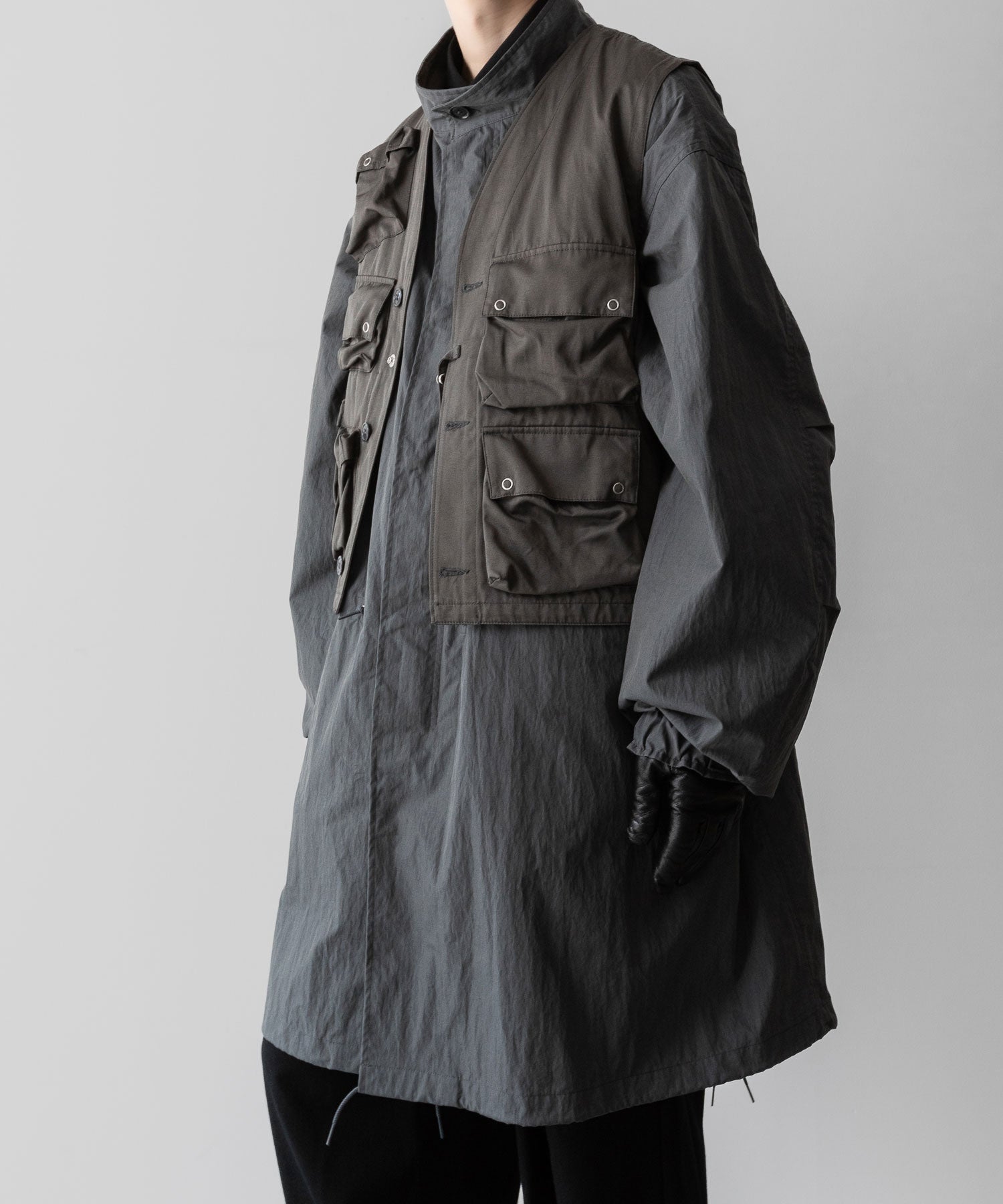 【ANTHEM A】MILITARY MULTI WAY OVER COAT - STEEL GRAY