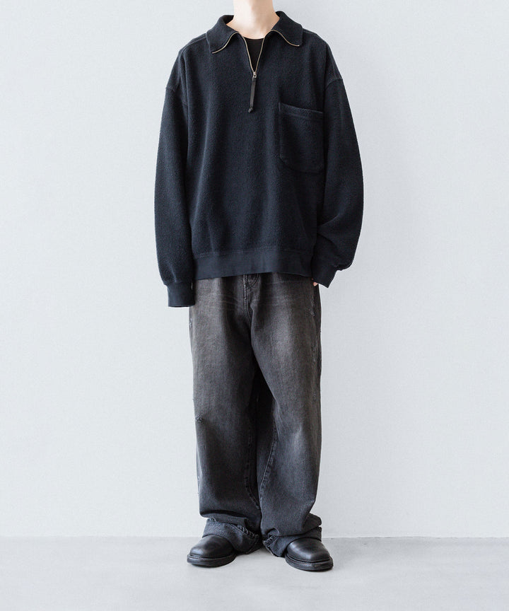 【phebus】SULFUR DYE FLEECE P/O - CAHRCOAL