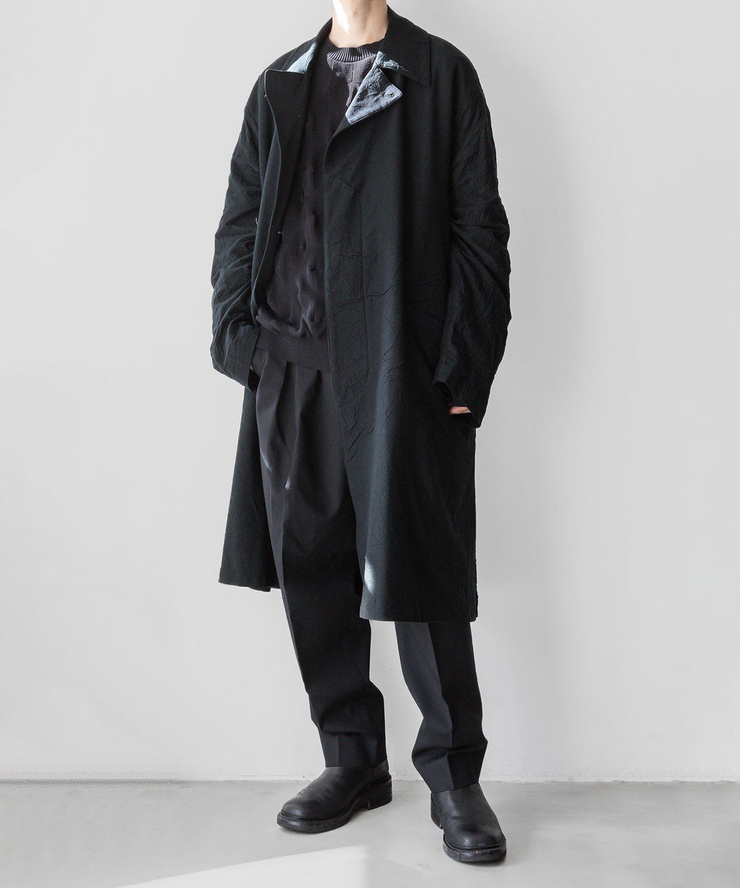 【KANEMASA PHIL.】CATCH WASHER TWILL STENCIL DOUBLE COAT - BLACK カネマサフィル sessionセッション福岡セレクトショップ 公式通販サイト