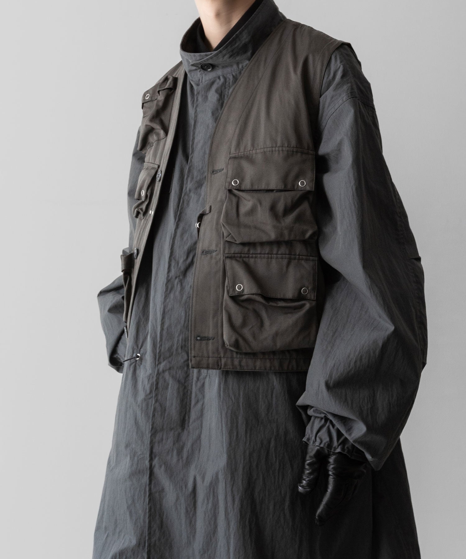 【ANTHEM A】MILITARY MULTI WAY OVER COAT - STEEL GRAY