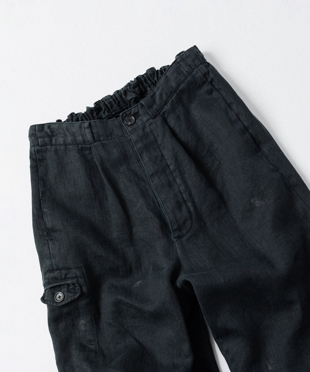 ssstein(シュタイン)のHEAVY LINEN HERRINGBONE WIDE EASY TROUSERS - BLACKの公式通販サイトsession福岡セレクトショップ
