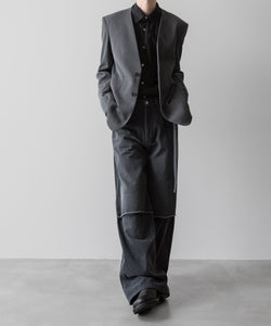 VEIN ヴェインのWO/VIS GABARDINE COLLARLESS JACKET - X.GRAYの公式通販サイトsession福岡セレクトショップ