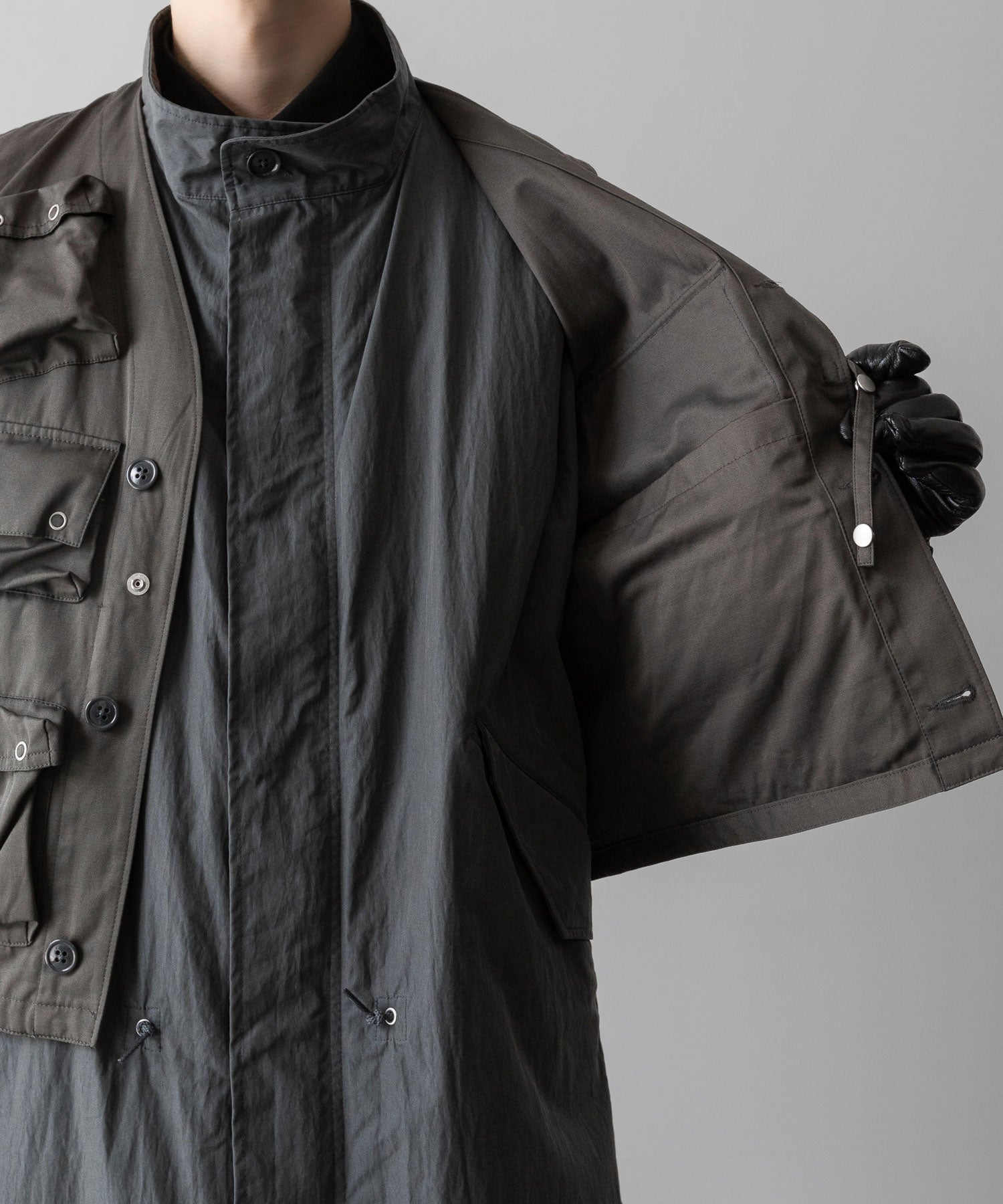 【ANTHEM A】MILITARY MULTI WAY OVER COAT - STEEL GRAY