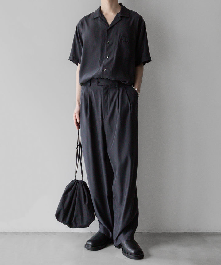 ssstein stein(シュタイン)の24SSコレクション 公式通販サイトsession福岡セレクトショップOVERSIZED CUPRO OPEN COLLAR SS SHIRTのCHARCOAL